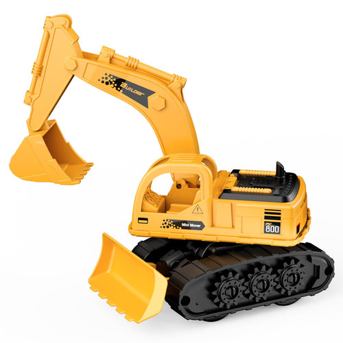 GizmoVine Escavatore Giocattolo, Ruspa, 2 in 1 Camion a Frizione Modellini con Bulldozer, Parti Resistenti e Flessibili, Spiaggia Macchinine per Bambini 2 3 4 5 Anni, Regalo di Compleanno