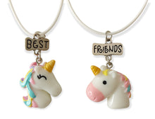 Carica l'immagine nel visualizzatore di Gallery, Lovelegis Due Collane Unicorno Bambina - Amicizia - Best Friends - Migliori Amiche per 2 - Kawaii X 2 - BFF - Coppia - Ciondoli - Idea regalo - Laccio bianco