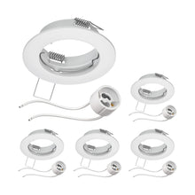 Carica l'immagine nel visualizzatore di Gallery, ledscom.de 5x cornice da incasso a soffitto FERE cornice da incasso bianca opaca (LED/alogena/GU10/MR16/PAR16/50mm) incl