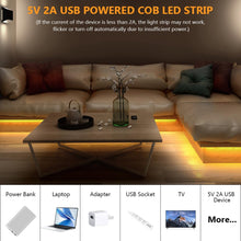 Carica l'immagine nel visualizzatore di Gallery, HOTUT Striscia LED COB 4 Metri, Alta Luminosità 360 LED/M, Dimmerabile, Bianco Caldo, CRI>90, Luce per Bar, Feste, TV De
