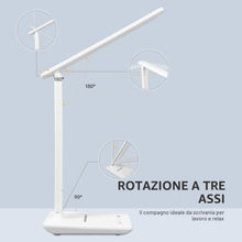 Carica l'immagine nel visualizzatore di Gallery, Carehabi Lampada da scrivania a LED, dimmerabile, lampada da tavolo a LED con 5 colori e 5 livelli di luminosità, lampad