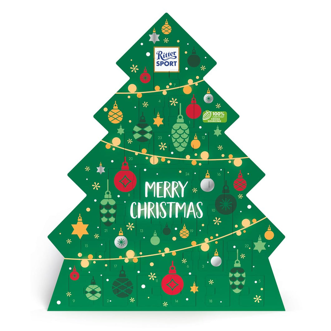 RITTER SPORT Calendario dell'Avvento, Regalo di Natale Con Cioccolatini Assortiti, 26 Cioccolatini Misti, Cioccolato Al Latte e Fondente, Cioccolatini Con Ripieni Assortiti, 208 g