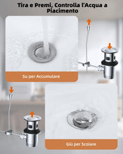 Carica l'immagine nel visualizzatore di Gallery, Hibbent Scarico per lavabo con connettore da 1 1/4 di pollice, scarico per lavabo del bagno con asta di sollevamento, ta