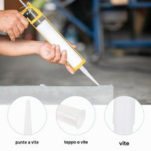 Carica l'immagine nel visualizzatore di Gallery, 30 beccucci in silicone per beccellatura con coperchi, per cartucce sigillanti e mastice, accessori universali per pisto