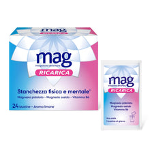 Carica l'immagine nel visualizzatore di Gallery, Mag Ricarica Integratore Magnesio Vitamina B6 per Stanchezza, 24 Bustine