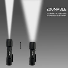 Carica l'immagine nel visualizzatore di Gallery, Mulin Torcia LED Ricaricabile, Potente Professionale, 3 modalità zoomabile, COB piccola Torcia Tascabile a LED con Magne