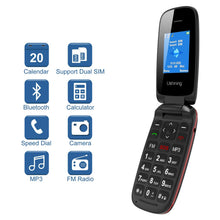 Carica l'immagine nel visualizzatore di Gallery, GSM Telefono Cellulare per Anziani, Telefono Cellulare a Conchiglia con Tasti Grandi Funzione SOS, Cellulare per Anziani Facile da Usare - Nero