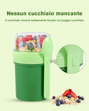 Carica l'immagine nel visualizzatore di Gallery, Muesli Cup da Asporto, 450 ml + 250 ml, Porta Yogurt, Coppetta per Cereali da Asporto a Tenuta Stagna con Cucchiaio e Co