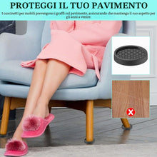 Carica l'immagine nel visualizzatore di Gallery, 4 Pezzi Protezioni per Pavimento Antiscivolo, 5cm Sottobicchieri in Gomma per Mobili, Coppe per Rotelle, Piedini in Gomm