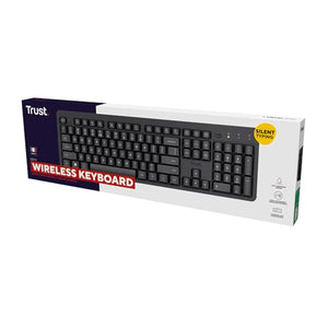 Trust Ody II Tastiera Wireless Silenziosa Layout Italiano QWERTY, Tasti a Profilo Ribassato, Resistente agli Schizzi, Ricevitore USB 2.4GHz, Tastiera PC Senza Fili, Keyboard per Laptop, Mac - Nero
