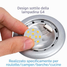 Carica l'immagine nel visualizzatore di Gallery, Lampadine LED G4 2W equivalenti a 20W alogene, G4/GU4/GZ4 Bi-Pin Base, AC/DC12V 3000K 120° grandangolo, non dimmerabile 