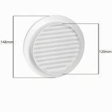 Carica l'immagine nel visualizzatore di Gallery, Griglia di Ventilazione Rotonda con Rete Antinsetti Realizzata in ABS Griglia Aerazione Bianca (bianco - Ø120 mm)