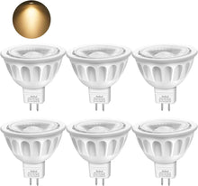 Carica l'immagine nel visualizzatore di Gallery, Boxlood 5W Lampadine GU5,3 LED MR16 12V Faretti Luce 3000K Bianco Caldo, Equivalente a 50W Alogena, 450LM 40 Gradi Non-Dimmerabile Confezione da, 6 Pezzi