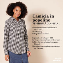 Carica l'immagine nel visualizzatore di Gallery, Amazon Essentials Camicia in Popeline a Maniche Lunghe con Bottoni sul Colletto, Vestibilità Classica Donna, Nero, L