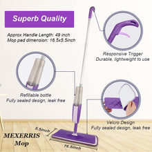 Carica l'immagine nel visualizzatore di Gallery, Scopa Lavapavimenti a Spruzzo, MEXERRIS Spray Mop Lavapavimenti Microfibra Mocio Pavimenti Professionale con 2 Flaconi Ricaricabili per Casa, Cucina, Legno Duro, Laminato, Legno, Ceramica