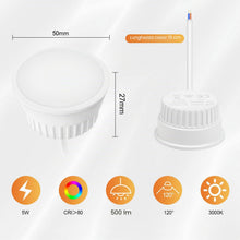 Carica l'immagine nel visualizzatore di Gallery, 6x Modulo LED Ultrapiatto ø50x23mm 5W 500LM 220-240V Luce Bianca Calda 3000K Sostituzione per MR16 GU10, IP44, 120° Ango