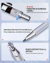Carica l'immagine nel visualizzatore di Gallery, Nicpro 6 Pezzi Metallo Matite Meccaniche Set, Art Matite 0,5 mm, 0,7 mm 0,9 mm e 2mm (2B HB 2H), Portamine con 12 Tubo M