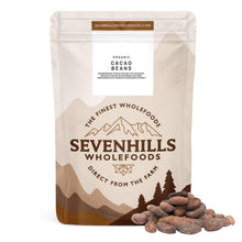 Carica l'immagine nel visualizzatore di Gallery, Sevenhills Wholefoods Fave di cacao crude biologiche 500g per la preparazione di dolci, dessert, cioccolate calde, macinate in polvere
