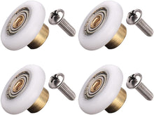 Carica l'immagine nel visualizzatore di Gallery, Linwnil 4 x rulli di ricambio per porta doccia, 19 mm di diametro (19mm)