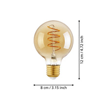 Carica l'immagine nel visualizzatore di Gallery, EGLO LED E27, lampadina a globo con spirale, lampada vintage, illuminazione
