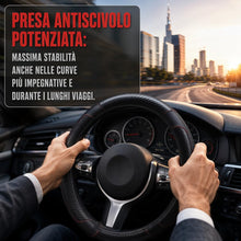 Carica l'immagine nel visualizzatore di Gallery, Coprivolante Auto Universale Nero Antiscivolo Sportivo