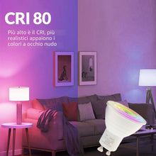 Carica l'immagine nel visualizzatore di Gallery, M Ledme - Lampadina LED colorata con controllo 5W (Eq. 40 W) attacco GU10, 350 Lumen, RGBW, Dimmerabile in intensità, Lu