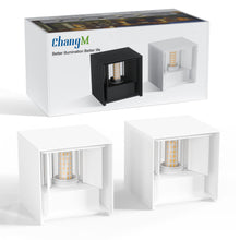 Carica l'immagine nel visualizzatore di Gallery, 2 Pezzi 7W Applique da Parete Esterno Interni LED Lampada,Guscio Bianco