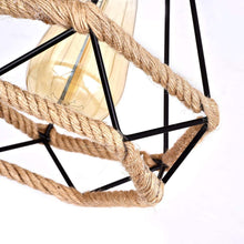 Carica l'immagine nel visualizzatore di Gallery, MAXDUYU E27 Lampada da soffitto industriale vintage a incasso semi-filo in metallo con corda di canapa per corridoio Sog