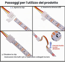 Carica l'immagine nel visualizzatore di Gallery, 40Pcs Connettori Striscia Led Set,Strisce luminose a forma L 3pin,Connettori a T,Connettori Senza fessure per strisce LE