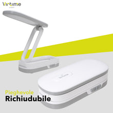 Carica l'immagine nel visualizzatore di Gallery, Lampada da Scrivania LED Touch Pieghevole e Ricaricabile – Lampada da Tavolo in ABS con 3 Intensità di Luce, Batteria 12