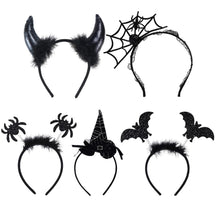 Carica l'immagine nel visualizzatore di Gallery, Fasce per Capelli di Halloween 5Pezzi Copricapo di Halloween Ragno Web