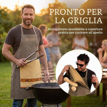 Carica l'immagine nel visualizzatore di Gallery, EBHO 1 Grembiule Barbecue Uomo Divertente Con Asciugamano Stampa Auto D’Epoca Grembiule Cucina Uomo Stile Head Chef