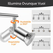 Carica l'immagine nel visualizzatore di Gallery, Aigostar Faretti LED Soffitto Orientabili, Lampada da Soffitto Moderna GU10, 4 Luci Lampadario Camera da Letto Cucina So