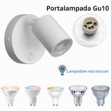 Carica l'immagine nel visualizzatore di Gallery, Klighten 2 Pezzi Applique da parete Interno Bianco, GU10 Lampada da Parete, 350°Orientabile Faretto da Parete Alluminio 