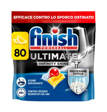 Carica l'immagine nel visualizzatore di Gallery, Finish Ultimate Infinity Shine Pastiglie Lavastoviglie, 80 Capsule Lavastoviglie al Limone, Pastiglie per Lavastoviglie 