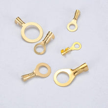 Carica l'immagine nel visualizzatore di Gallery, 160 Pezzi Capicorda Occhiello Elettrici, Ottone Terminali a Crimpare ad Anello Isolanti Kit, Anello Capicorda per Macchi