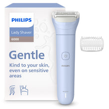 Carica l'immagine nel visualizzatore di Gallery, Philips Lady Shaver Serie 6000 - Rasoio senza filo, Wet &amp; Dry, sistema di rasatura a 3 lame, per corpo e gambe, 80 minut