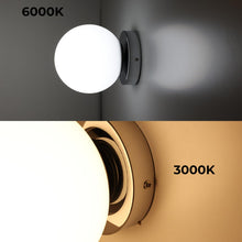 Carica l'immagine nel visualizzatore di Gallery, Alpinaluz Applique murale e lampada da soffitto nordica minimalista, paralume a forma di sfera in vetro opale fatto a ma