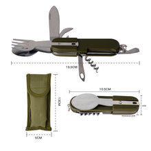 Carica l'immagine nel visualizzatore di Gallery, 7 in 1 Posate Pieghevoli Inox, 2 Pezzi Posate Campeggio Set, Posate da Campeggio, Posate Pieghevoli Campeggio, Posate Pi