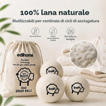 Carica l'immagine nel visualizzatore di Gallery, edihome, Palline per Asciugatrice in Lana 100% Naturale – Set da 6 Palle Asciugatrice che Riducono i Tempi di Asciugatur