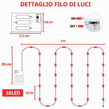 Carica l'immagine nel visualizzatore di Gallery, Luci LED a Batteria, Gcstnn 2Pcs 3M 30LED Catena Luci Stringa con Timer, IP65 Impermeabile Filo Rame Fata Ghirlanda Lumi