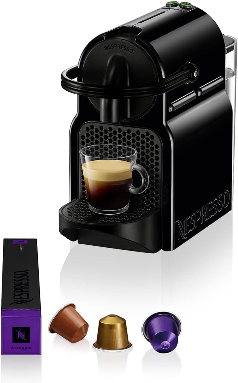 Nespresso Inissia EN80.B Macchina per caffè Espresso, 1260 W, 1 Nero rosso (Black)