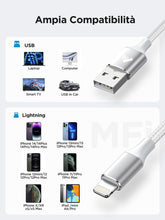Carica l&#39;immagine nel visualizzatore di Gallery, Cavo iPhone, 1.8M Ricarica Filo Caricatore iPhone Carica Rapida Certificato MFi Lungo Cavo Lightning USB Caricabatterie Cavetto per iPhone 11 12 13 14 Pro Max Plus Mini XS XR X 8 7 6 SE iPad