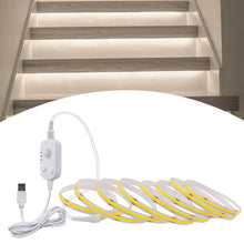 Carica l'immagine nel visualizzatore di Gallery, GAOUTO Nastro LED con sensore di movimento, 5 m, sensore di movimento, 3 modalità di illuminazione regolabili, funzione 