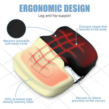 Carica l'immagine nel visualizzatore di Gallery, Ainiv Cuscino del Sedile in Memory Foam, Cuscino del Coccige Antiscivolo Regolabile per Seggiolino Auto, Sedia da Ufficio o Sedia, Adatto per Alleviare il Dolore Alla Schiena, All'anca e al Coccige
