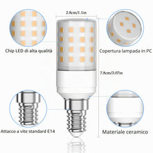 Carica l'immagine nel visualizzatore di Gallery, Klighten 4PCS Lampadina LED E14, Bianco Caldo 2700K, Lampadine a Incandescenza da 90W Equivalenti, 1050LM, Non Dimmerabi