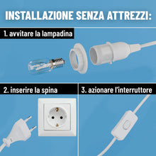 Carica l'immagine nel visualizzatore di Gallery, greate Portalampada E14 con cavo e interruttore bianco 3,5 metri - Porta lampadina E14 con spina max. 60W 250V