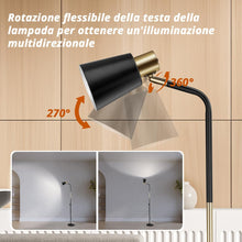 Carica l'immagine nel visualizzatore di Gallery, OUSFOT Lampada da Terra Vintage 230V Piantana Moderna Lampada E27 max 40W Lampada da Divano in metallo con altezza 146cm