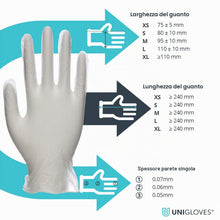 Carica l'immagine nel visualizzatore di Gallery, Unigloves Unicare Guanti Monouso, Multiuso in Vinile, Senza Polvere, Senza Lattice, Peso Medio, confezione da 100 Guanti