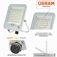 Carica l'immagine nel visualizzatore di Gallery, M Ledme - Faretto Proiettore Led Napoli Plus Bianco 100W, Protezione IP65, Dimmerabile da Luce Fredda a Luce Calda 3000K
